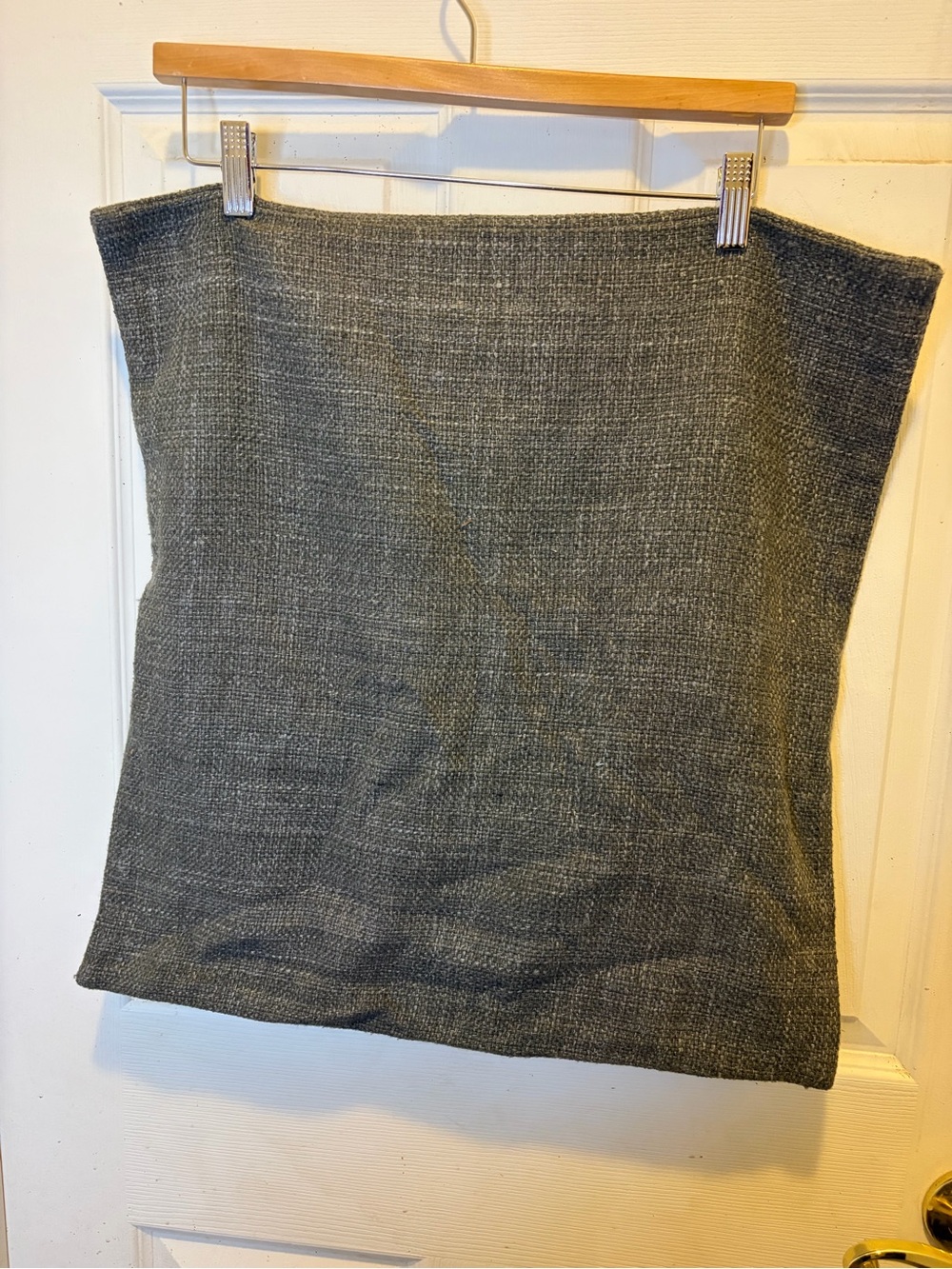 West Elm Olive Knit Silk/ Cotton Blend Pillow Cover 20x20
